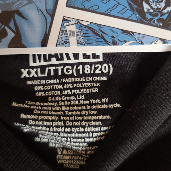 Marvel Youth 2 Pack Tshirts, XXL (18/20), Red & Black - Picture 6 of 7